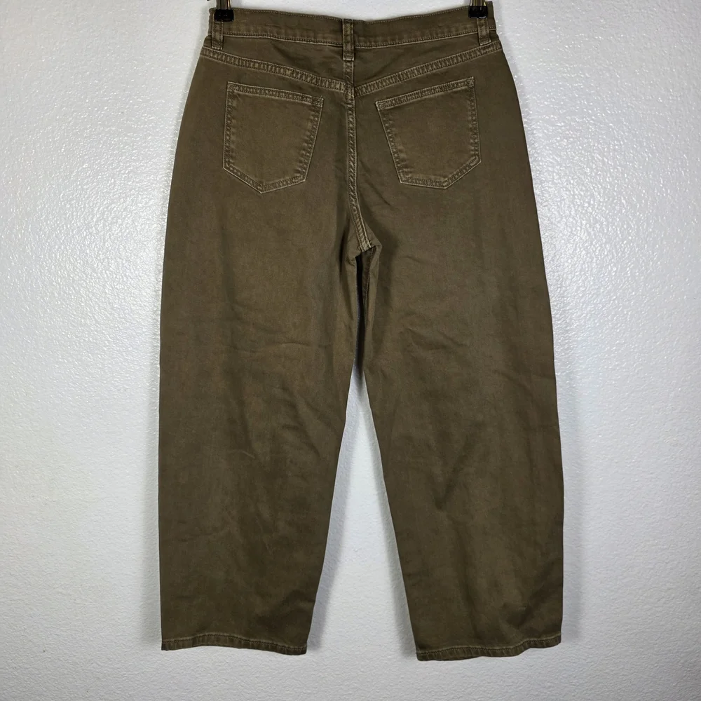 Art Class Pants Youth Brown Barrel Mid Rise Tapered Leg Stretch Casual Pant Sz12